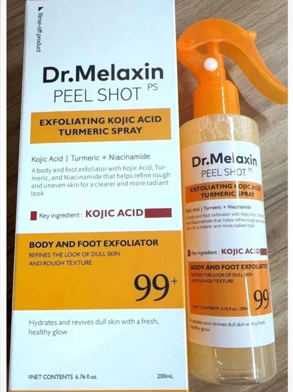 Dr. Melaxin Peel Shot Exfoliating Kojic Acid Turmeric Spray - Yellow/Orange
